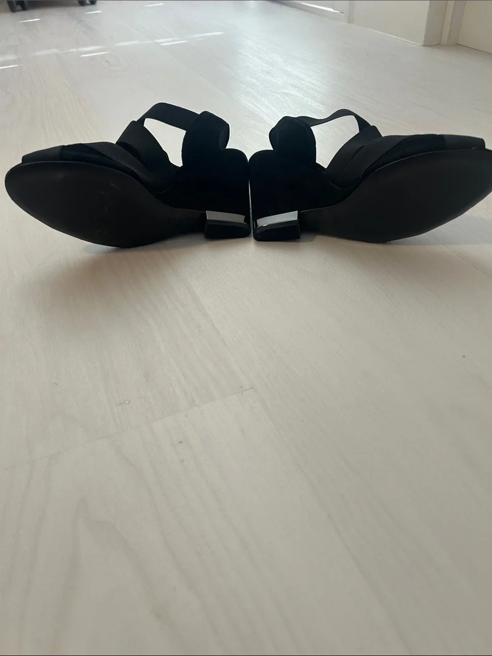 Tory Burch Black Crisscross Elastic Slingback Wedges